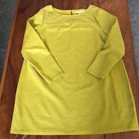 Boden Dresses & Skirts - NWOT Boden mustard crochet shift dress size 18
